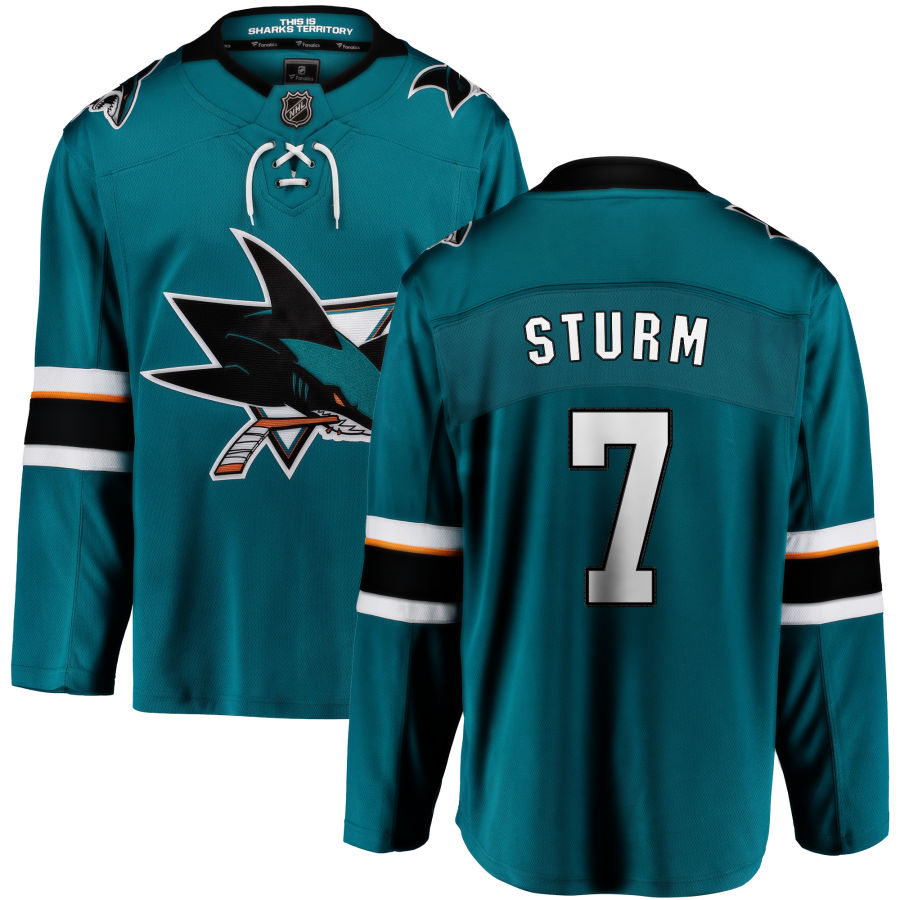 Nico Sturm San Jose Sharks Fanatics Branded 2021/22 Home Breakaway Jersey - Teal
